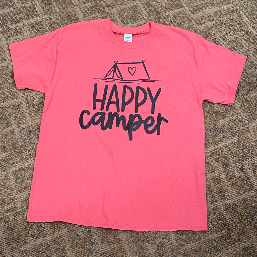 Happy Camper Tent Graphic Designer Short Sleeve T-Shirt