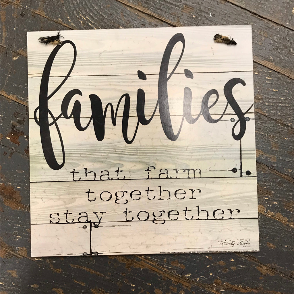 Penny Lane Families that Farm Together Stay Together Wall Sign Door Wreath
