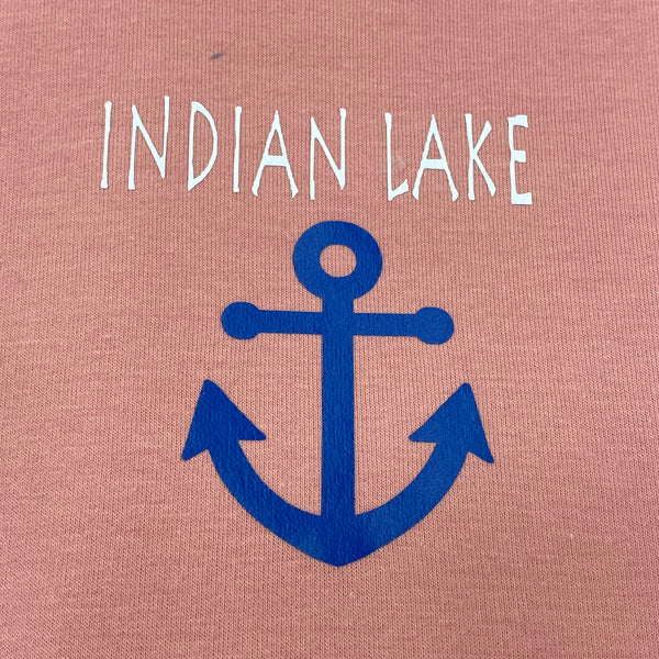 Indian Lake Anchor Left Chest Zip Up Graphic Designer Long Sleeve Hoody Sweatshirt