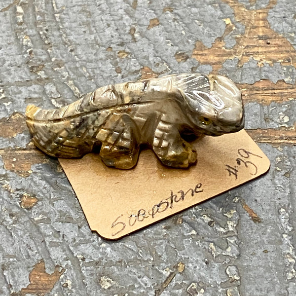 Soapstone Miniature Animal Figurine Lizard