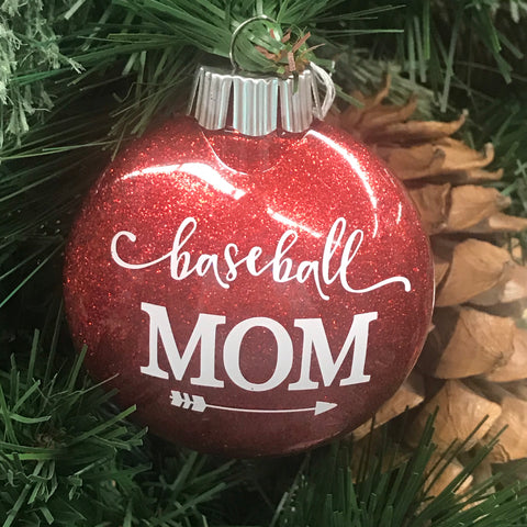 Holiday Christmas Tree Ornament Baseball Mom
