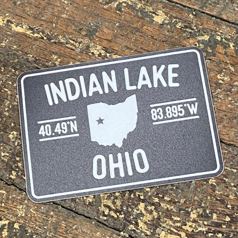 Indian Lake Ohio Latitude Longitude Coordinates Sticker Decal