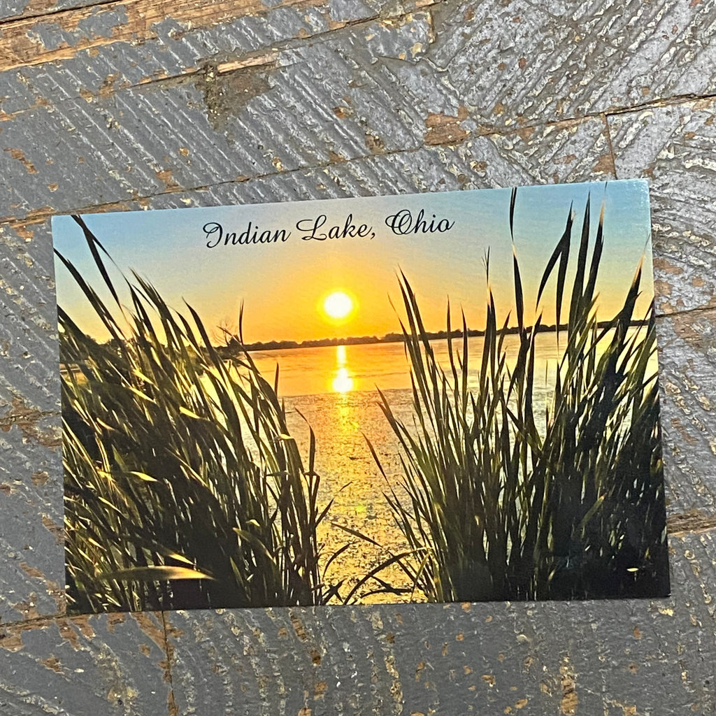 Indian Lake Post Card South Bank Water Sunset Indian Lake Ohio