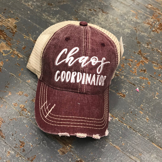 Chaos Coordinator Rugged Wine Embroidered Ball Cap