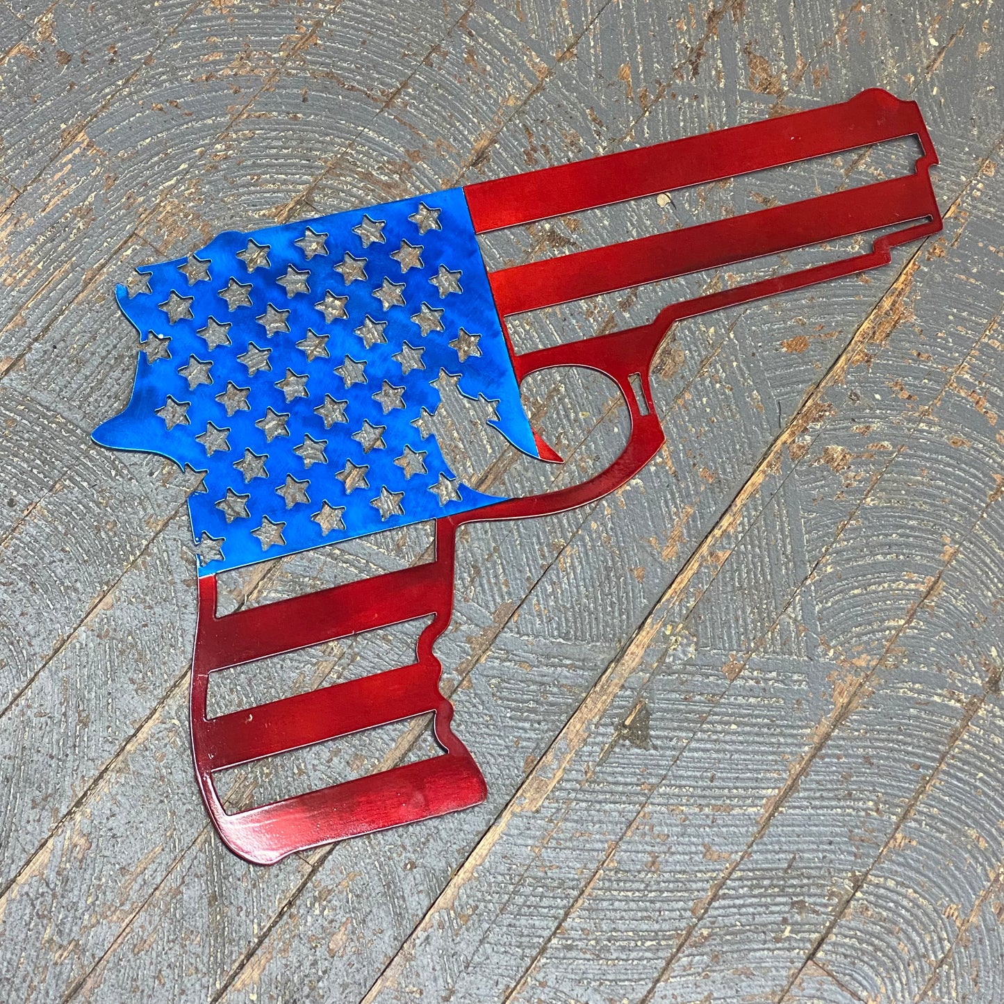 American Flag NRA Metal Sign Wall Hanger