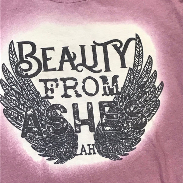 Beauty from Ashes Isaiah 61:3 Bleached Graphic Designer Short Sleeve T-Shirt