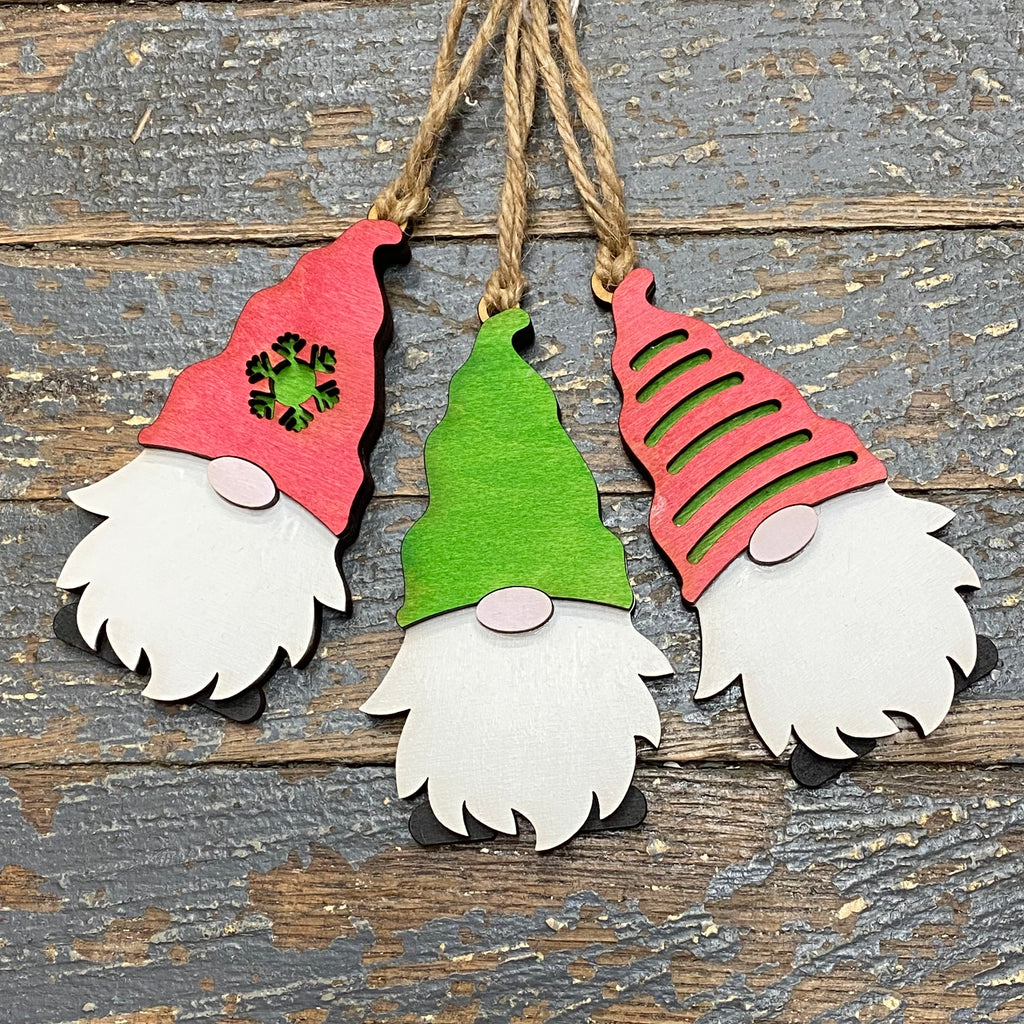 Gnome Set Laser Cut Dimensional Holiday Ornament