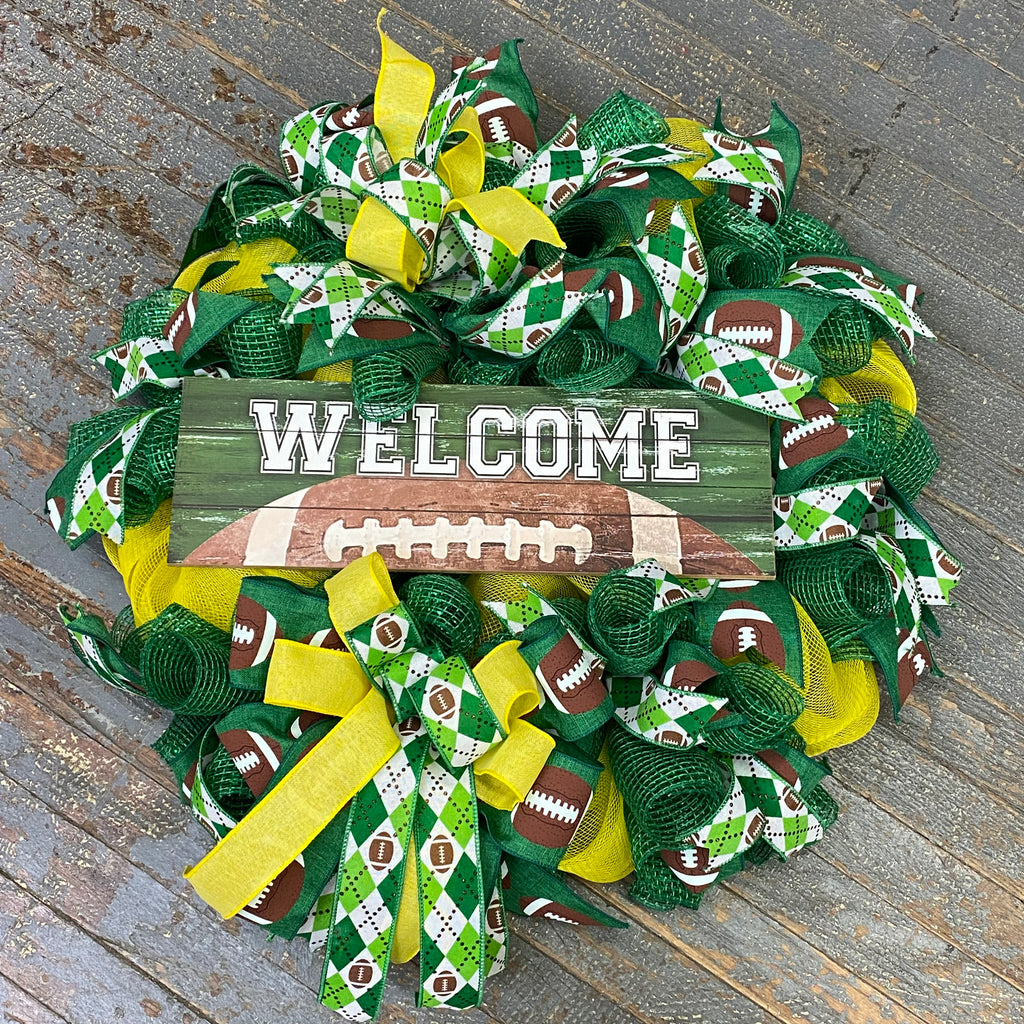 Welcome Football Seasonal Holiday Wreath Door Hanger