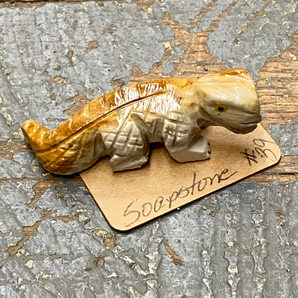 Soapstone Miniature Animal Figurine Lizard