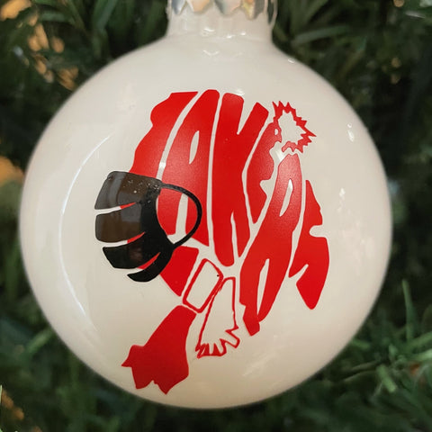 Holiday Christmas Tree Ornament White Mask Lakers Indian Lake Lakers 2020 Series
