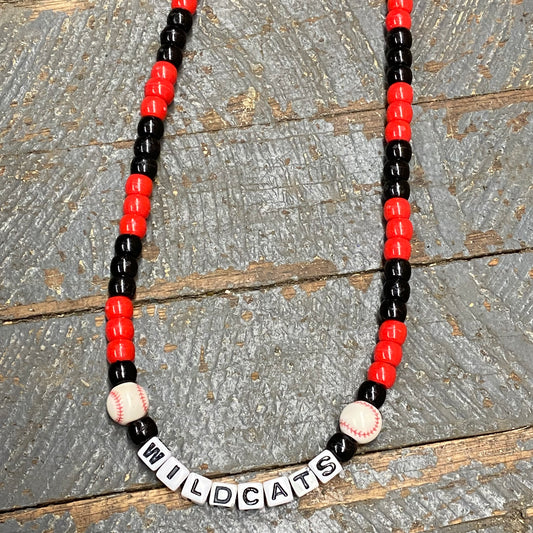 Handmade Beaded Necklace Baseball Softball Kenton Wildcats