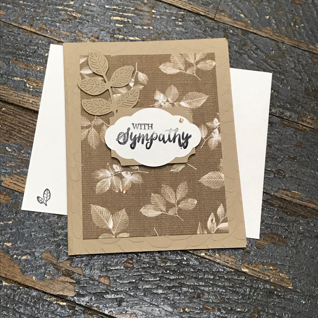With Sympathy Floral Assorted Color Handmade Stampin Up Greeting Card with Envelope