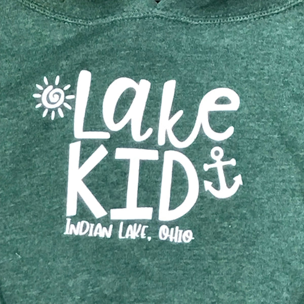 Indian Lake Ohio Lake Kid Graphic Designer Long Sleeve Toddler Child Hoody Sweatshirt Moss Green