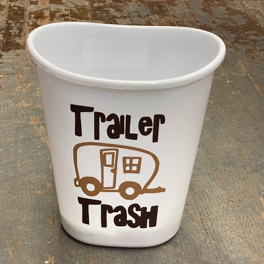 Mini Waste Basket Trailer Trash Camper Can Brown