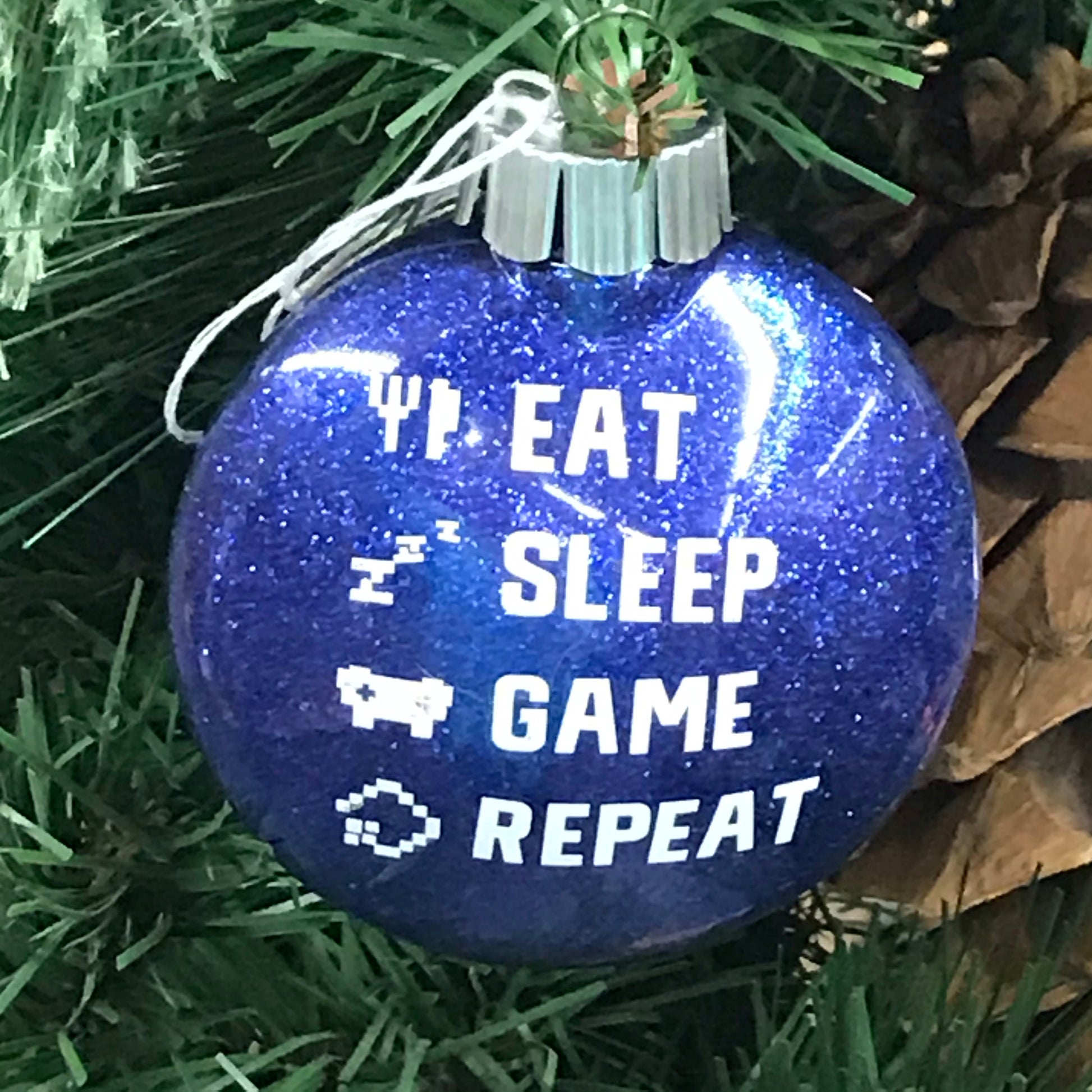 Holiday Christmas Tree Ornament Eat Sleep Game Repeat