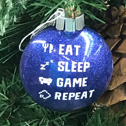 Holiday Christmas Tree Ornament Eat Sleep Game Repeat