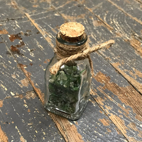Bottle of Semiprecious Natural Gemstone Wishes Jade