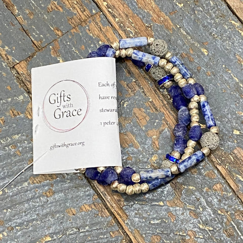 Gifts with Grace Trinity Stack Lazuli Lace Bracelet