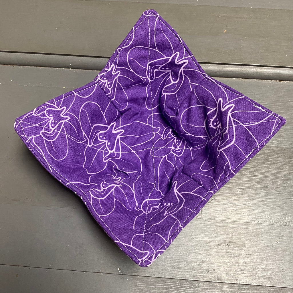 Handmade Fabric Cloth Microwave Bowl Coozie Hot Cold Pad Holder Misc Purple