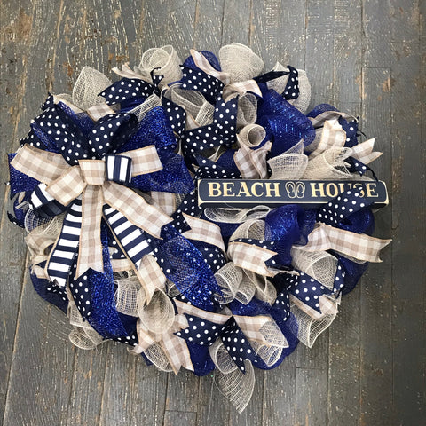 Beach House Flip Flop Nautical Seasonal Holiday Wreath Door Hanger