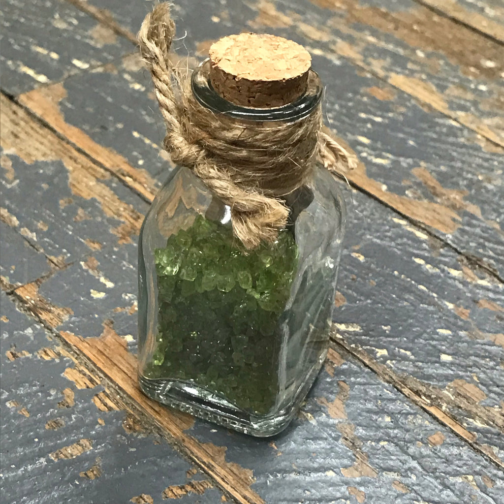 Bottle of Semiprecious Natural Gemstone Wishes Peridot