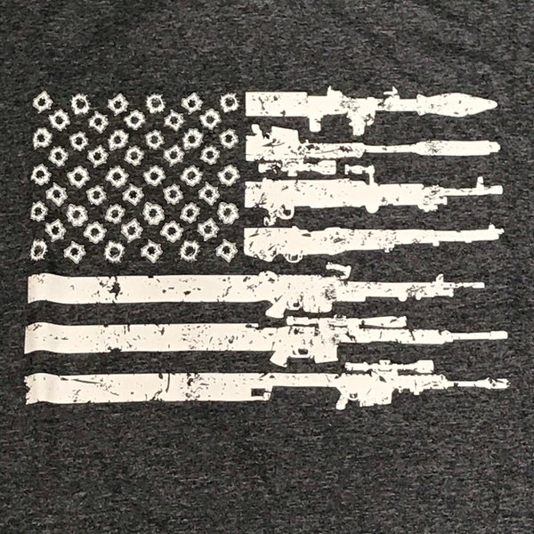 American Flag Firearm Ammo Graphic Designer Short Sleeve T-Shirt