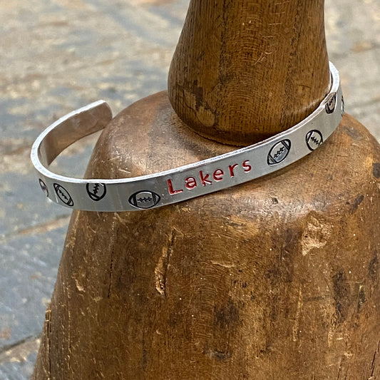 Indian Lake Lakers Football Custom Stamped Cuff Bracelet