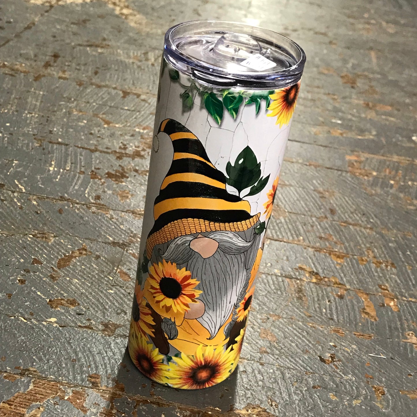 Tumbler Sunflower Gnome Tall Skinny 