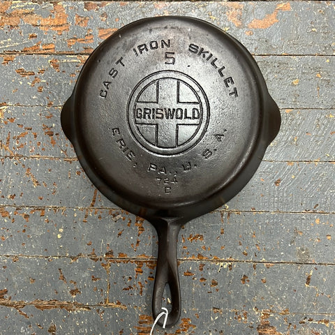 Cast Iron Cookware Griswold Erie PA USA #724C No 5 Skillet #25