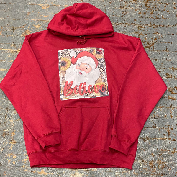 Santa Claus Believe Christmas Graphic Designer Long Sleeve Sweatshirt Hoody