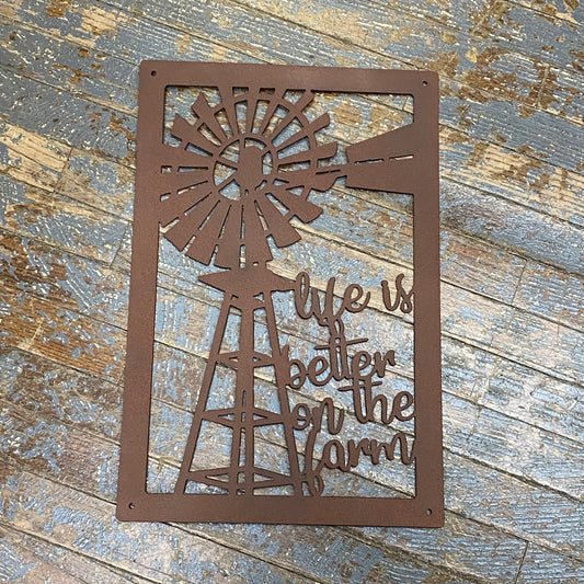 Life Better on Farm Metal Sign Wall Hanger