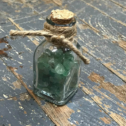 Bottle of Semiprecious Natural Gemstone Wishes Adventurine