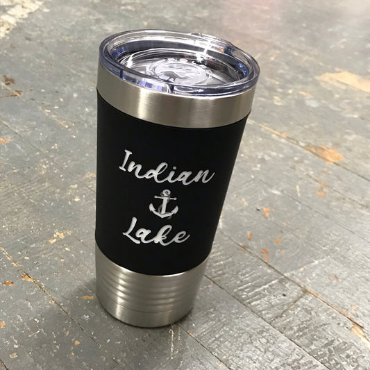 Indian Lake Nautical Anchor Stainless Steel 20oz Wine Beverage Drink Travel Tumbler Black