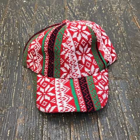 Uncle Bobs Flashing Light Up Christmas Hat Ball Cap Red Green
