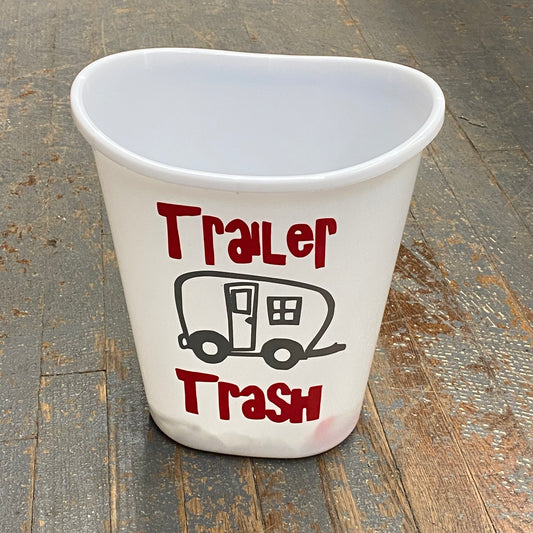 Mini Waste Basket Trailer Trash Camper Can Red Grey