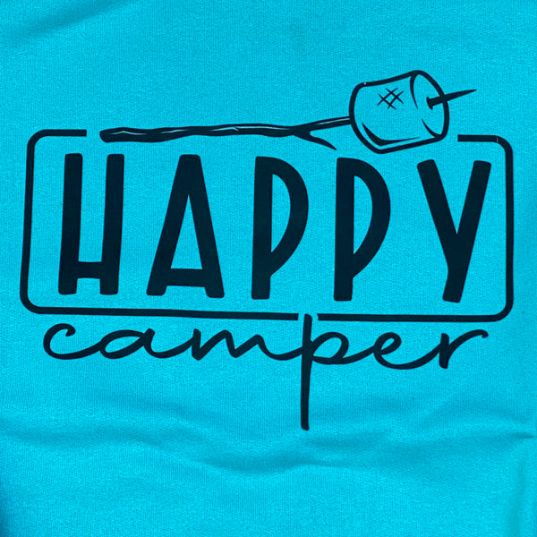 Happy Camper Smore Graphic Designer Long Sleeve Crew Neck Sweatshirt