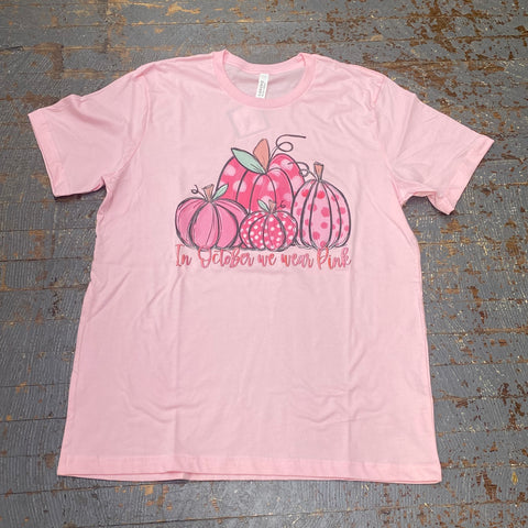 October Pink Pumpkins Graphic Designer Short Sleeve T-Shirt