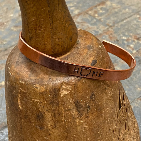 HOME Bronze Plated Custom Stamped Cuff Bracelet