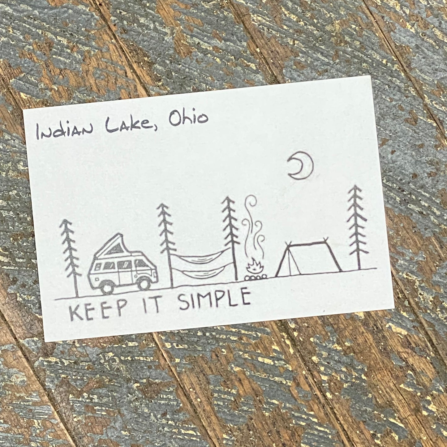 Indian Lake Ohio Post Card Keep It Simple