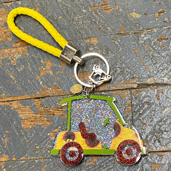 Acrylic Golf Cart Key Fob Charm Tassel Key Chain