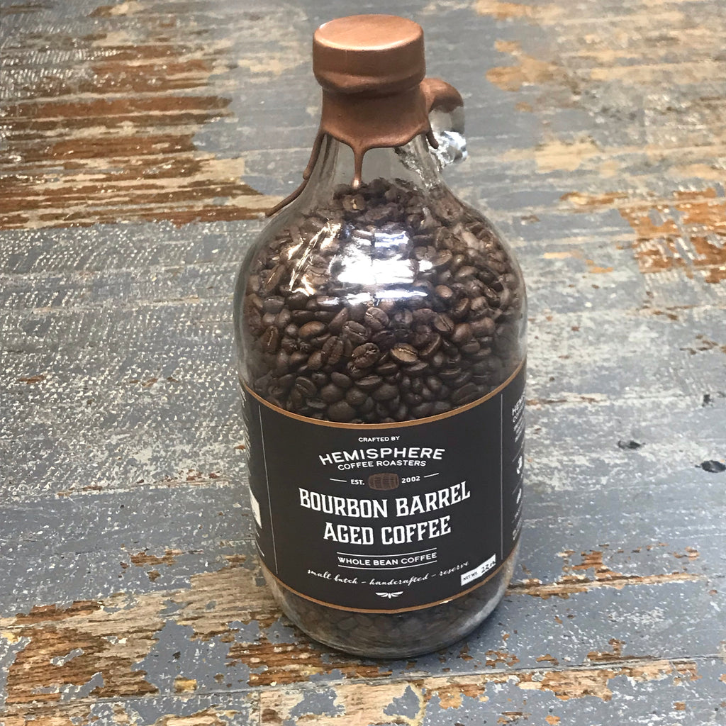 Bourbon Barrel Aged Coffee Roast 22oz Whole Bean Coffee Growler Bottles
