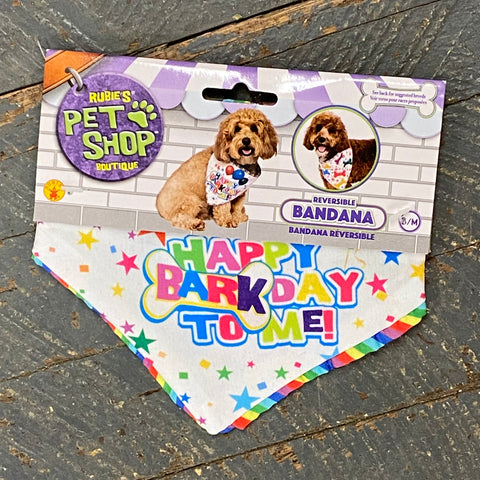 Rubies Pet Shop Boutique Dog Costume Collar Reversible Happy BarkDay Bandana