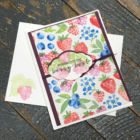 Wishing You the Berry Best Handmade Stampin Up Greeting Card with Envelope