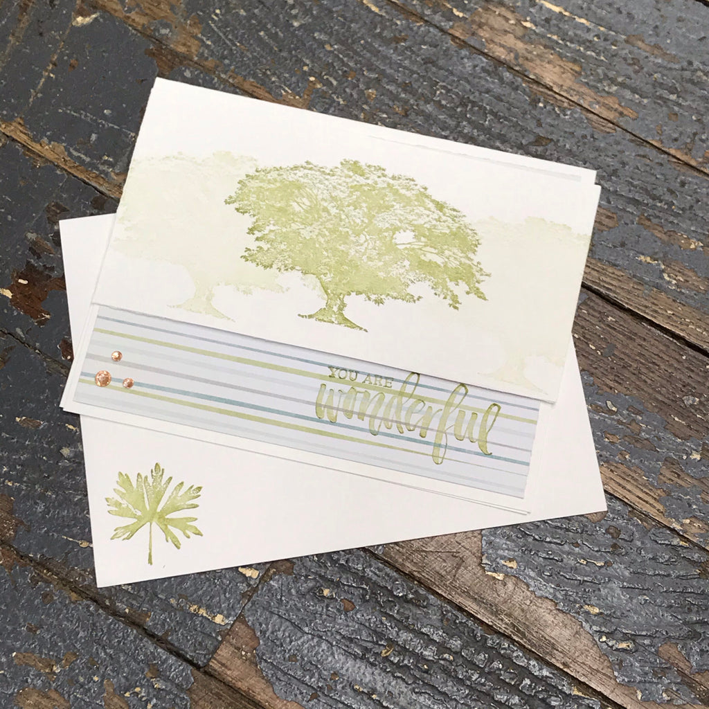 You Are Wonderful Tree Handmade Stampin Up Greeting Card with Envelope