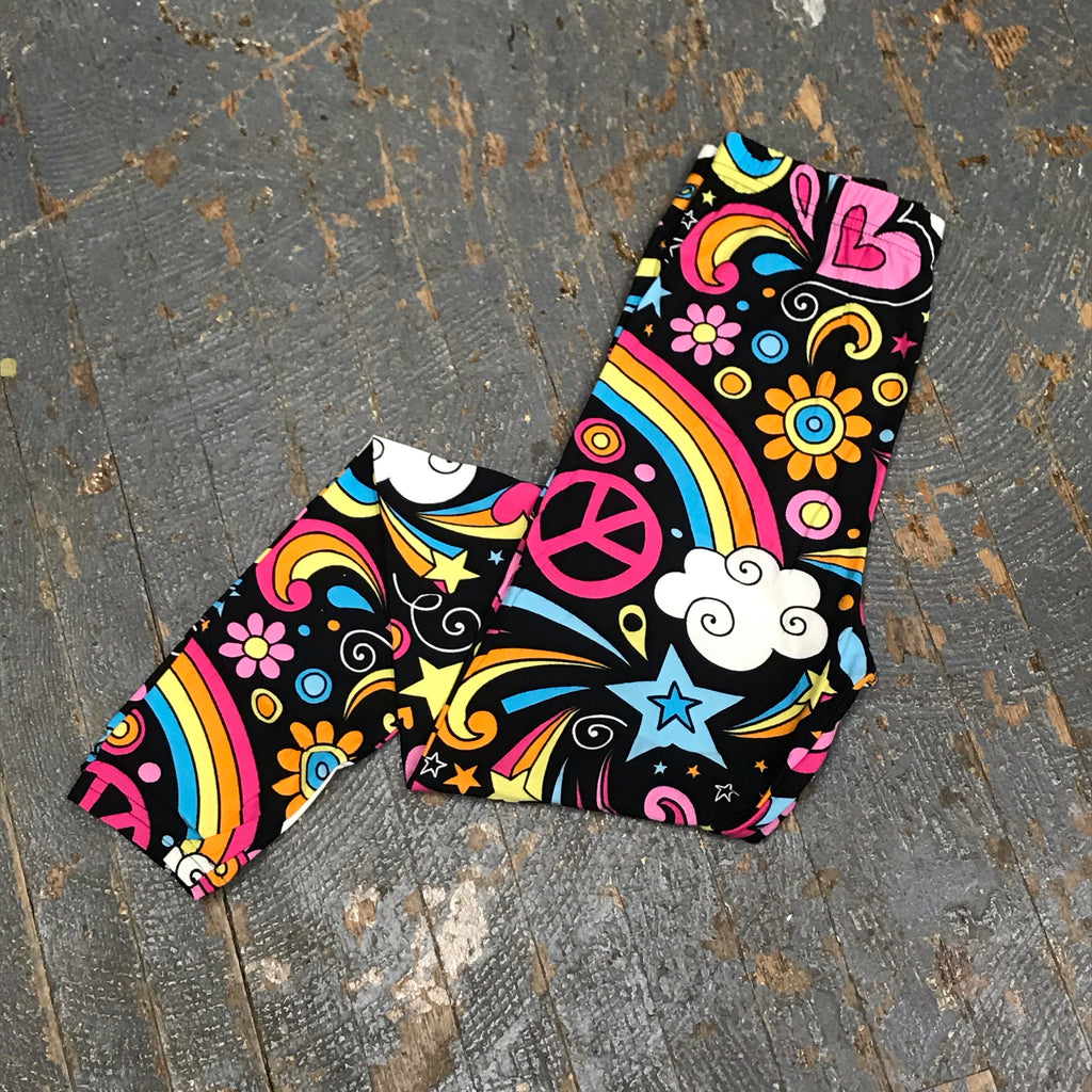Groovy Peace Rainbow Leggings Printed