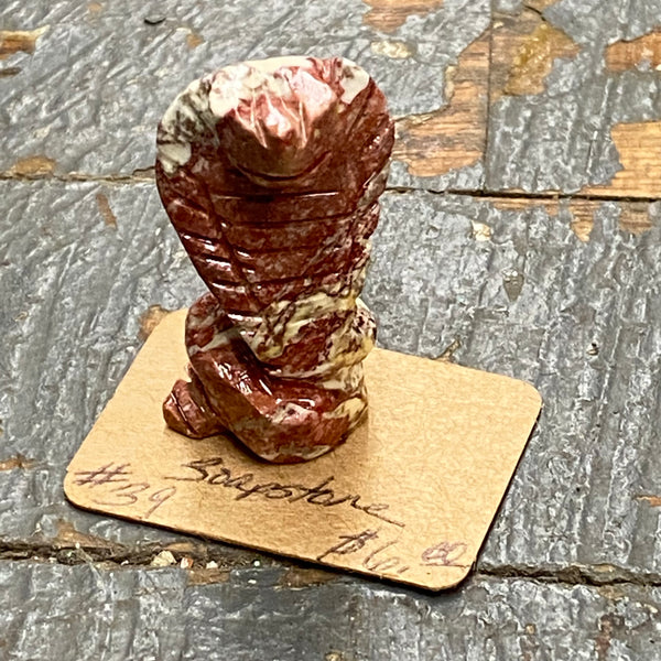 Soapstone Miniature Animal Figurine Cobra Snake