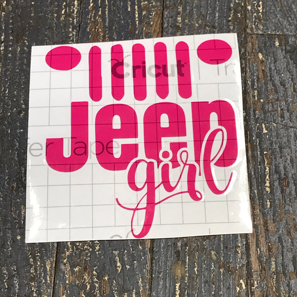 Sticker Decal Jeep Girl Pink Dark