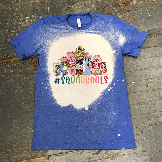 Squad Goals 80s Cartoon Bleached Graphic Designer Short Sleeve T-Shirt