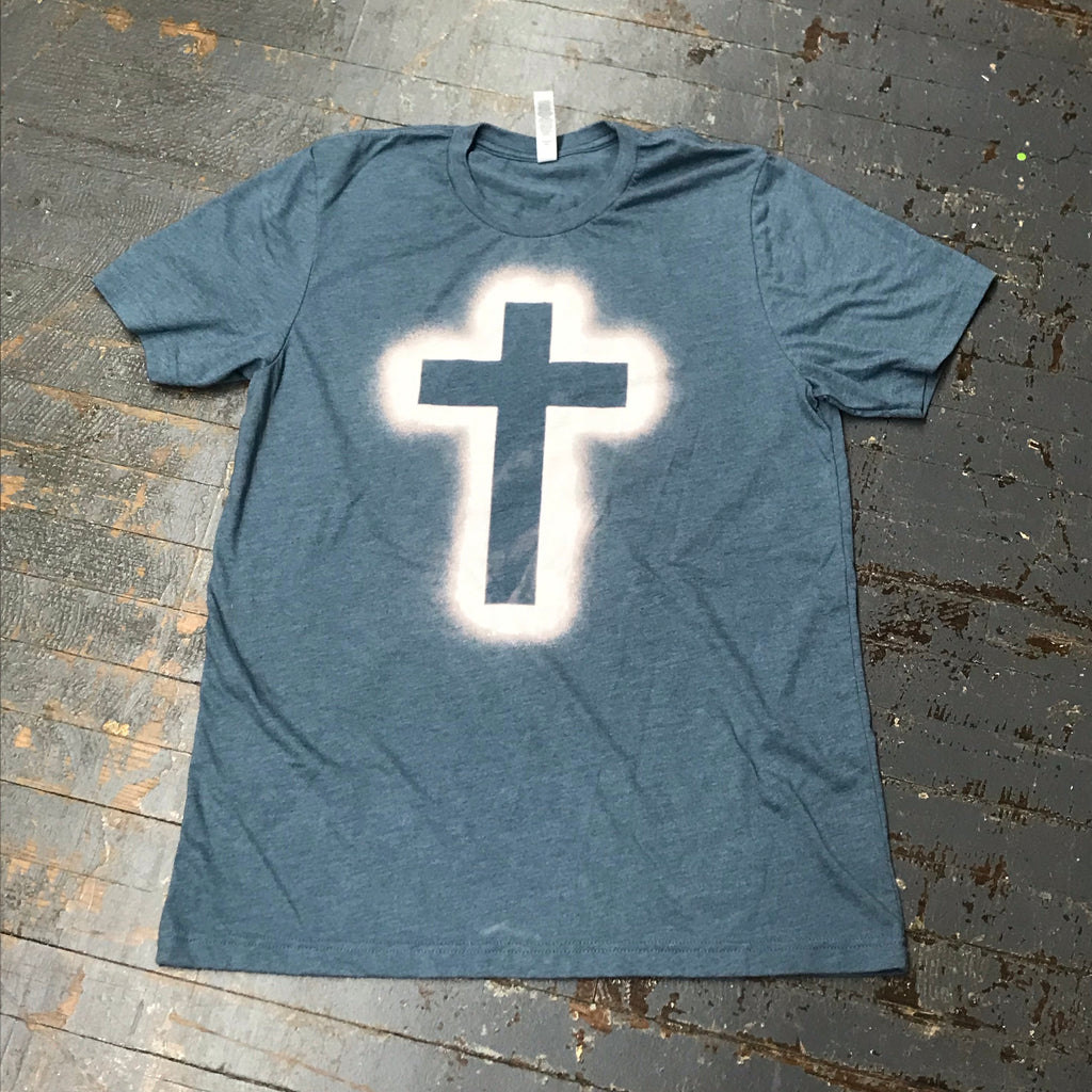 Cross Bleached Graphic Designer Short Sleeve T-Shirt
