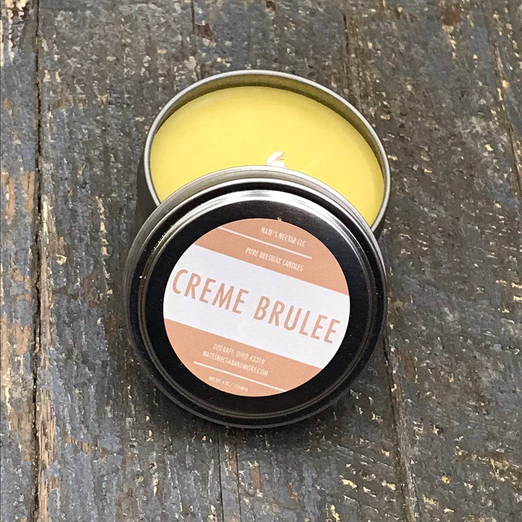 Pure Beeswax Creme Brulee Tin Candle